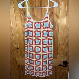 Willow & Wind multicolor crochet mini dress - XS